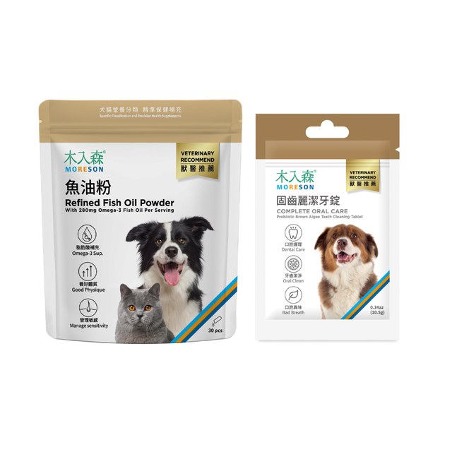寵物魚油粉 30包+犬寶潔牙錠30顆