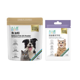 寵物魚油粉 30包+貓咪潔牙錠30顆